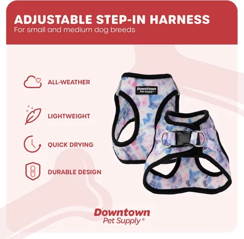 Vista 155 de Downtown Pet Supply Arnés para perro Step-in – Sin tirones, malla acolchada ajustable con ribete reflectante, correa de hebilla segura – Arnés