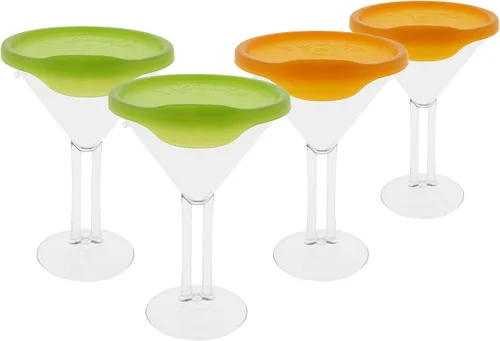 Vista 12 de LipLidz - Vasos de Martini reutilizables, paquete de 4, vasos de plástico sin BPA de doble tallo de 10 onzas con tapa, hechas en Estados Unidos