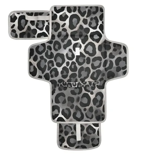 Vista 48 de Cambiador de pañales portátil con estampado de vaca beige y negro, impermeable, plegable, tapete cambiador de pañales de viaje para bebés, regalos