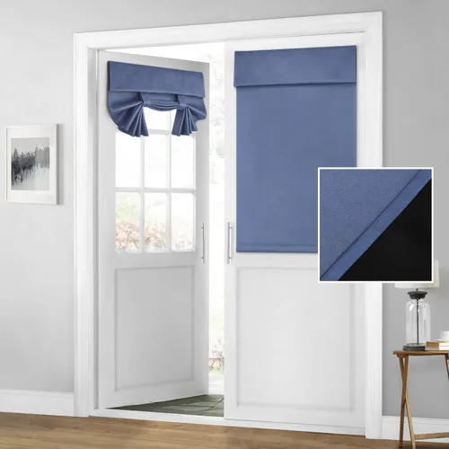 Vista 59 de HOMEIDEAS Cortinas 100% Opacas para Luces Laterales de Puerta Principal, Cubierta de Ventana de Puerta de Aula, Persianas de Privacidad