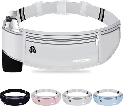Vista 10 de Cinturón delgado para correr, soporte para teléfono de 3 bolsillos para correr, caminar, andar en bicicleta, riñonera impermeable para mujeres