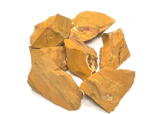 Vista 2 de Piedras naturales de jaspe amarillo áspero, incluye bolsa de terciopelo, piezas grandes de 1 pulgada (1/2 libra)