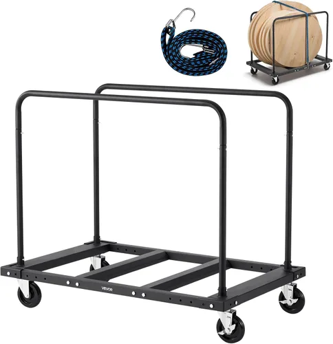 Vista 10 de VEVOR Carrito de mesa plegable, carrito de mesa resistente con ruedas giratorias de 5 pulgadas, carrito de plataforma de paneles de yeso de 1800