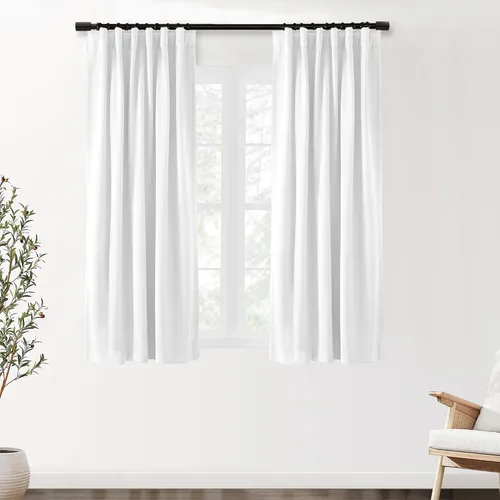 Vista 63 de SHINELAND Cortinas opacas cortas para ventanas de dormitorio, cortinas de baño, 45 pulgadas de largo