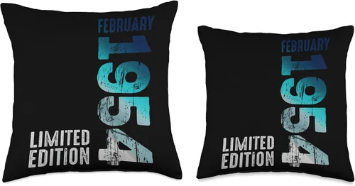 Vista 3 de February 1954 Year 1954 Retro 1954 Vintage Limited Edition Throw Pillow