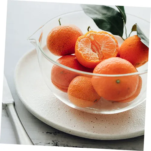 Vista 7 de Luxshiny Tazón de vidrio resistente al calor con boquilla y tapa, pequeño tazón de vidrio transparente para servir en microondas y masa de pizza