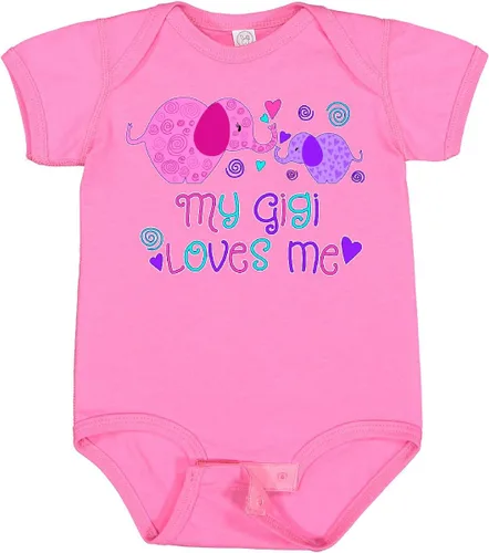 Vista 39 de inktastic My Gigi Loves Me - Body lindo de elefantes para bebé 0020 Blanco