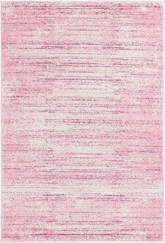 Vista 3 de Unique Loom Uptown Collection - Alfombra Madison Avenue (4 pies 1 pulgada x 6 pies 1 pulgada, rectangular, rosa/marfil)