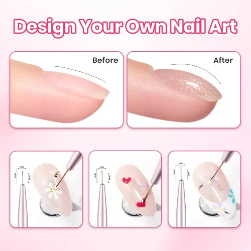 Vista 3 de Beetles - Brocha de uñas para constructor de uñas de gel de doble punta, herramientas de pintura, pincel de uñas, cepillo de limpieza de uñas