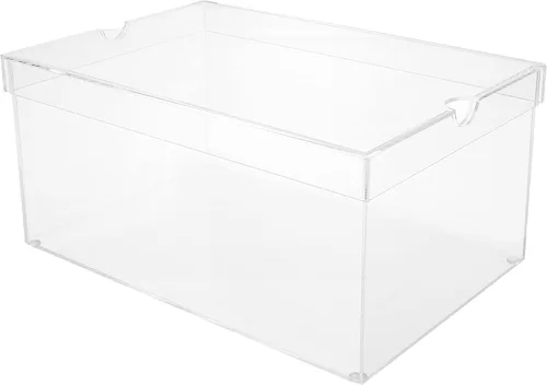 Vista 3 de OnDisplay Caja de zapatos de acrílico de lujo - Caja de zapatos Lucite transparente con tapa (grande/hombre)