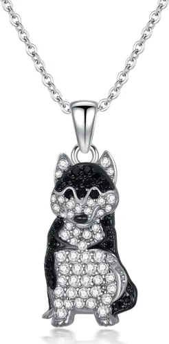 Vista 104 de Collares con colgante de perro de plata de ley S925 – 24 razas corgi/husky/labrador/pastor para mujer