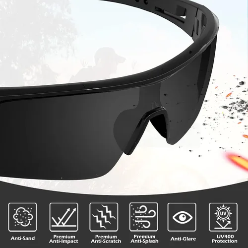 Vista 3 de Gafas de seguridad tintadas para hombres y mujeres, gafas de seguridad resistentes a los impactos, protección ocular ANSI Z87.1+ UV400, antiarañazos