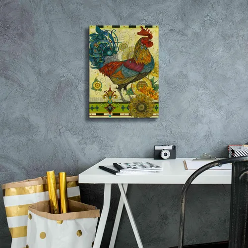 Vista 7 de Epic Graffiti 'Rooster' by David Galchutt, Canvas Wall Art, 12"x16