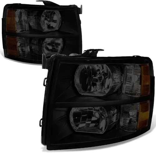 Vista 11 de DNA Motoring HL-OH-CSIL07-BK-CL1 Par de faros delanteros con carcasa negra compatibles con Silverado 1500 de 07-13 / Modelos Silverado 2500 3500 &