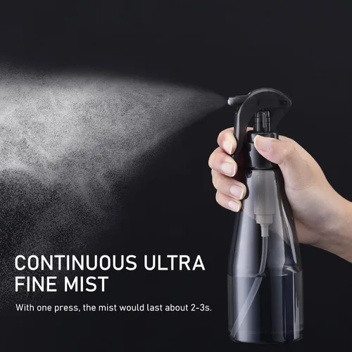 Vista 9 de Botella de spray continuo para cabello, 10 onzas, botellas de pulverización de agua ultrafinas para limpieza, plantas, mascotas