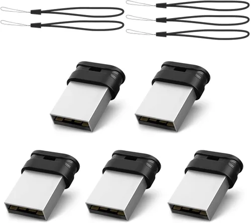 Vista 8 de RAOYI Unidad flash USB de 16 GB, USB 2.0 Mini Fit Memory Stick Ultra Slim Thumb Drive Jump Drive Zip Drive Pen Drive con cordón, color negro