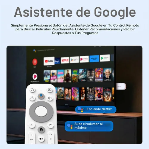 Vista 3 de KP2 Android TV Stick 2GB RAM 8GB ROM Android 14 Amlogic S905Y4 procesador de cuatro núcleos 4K HDR Chromecast asistente de voz Dolby Audio