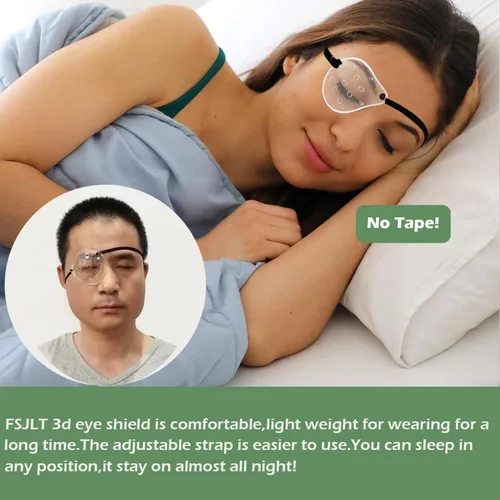 Vista 2 de 2 protectores de ojos transparentes para cirugía de cataratas, parche protector de ojos con ventilación dura con banda elástica extendida, protector