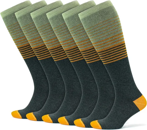 Vista 7 de GoWith 3 pares de calcetines de compresión unisex de 15-20 mmHg, de rayón hecho de bambú, transpirables, para hombres y mujeres Beige - 3 pares