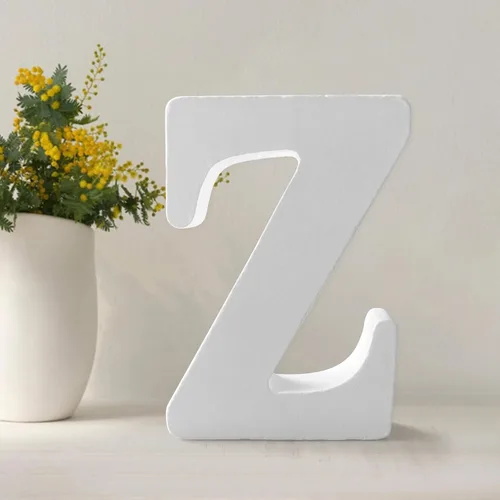 Vista 25 de Letras de madera de 4.3 pulgadas, letras blancas de madera sin terminar para injerto, letras de madera para decoración de pared, letras pie