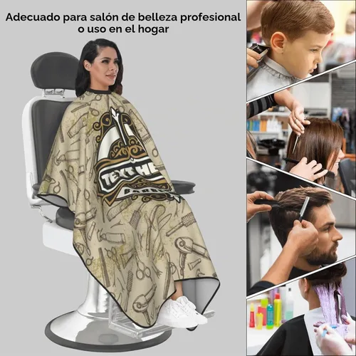 Vista 7 de Capa de peluquero personalizada, capa de corte de cabello con texto personalizado para hombres, kit de corte de pelo personalizado, delantal