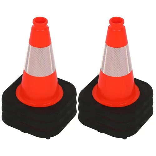 Vista 18 de OrangeStar 6 Pack 36" Conos de seguridad de tráfico, conos de estacionamiento verdes con collar reflectante, conos de construcción con base