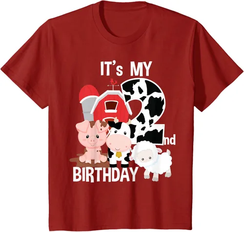 Vista 47 de Camiseta para fiesta de 2 años con texto en inglés "It's My 2nd Birthday", Negro