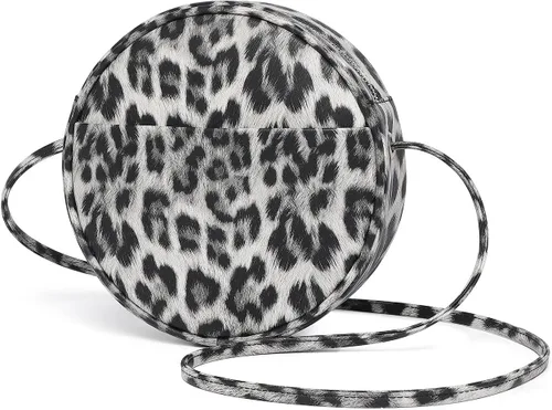 Vista 15 de Bolso circular para mujer, bolso cruzado redondo con cremallera Verde militar/nailon