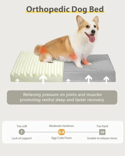 Vista 5 de NUPIDA Camas ortopédicas para perros pequeños, impermeables, con funda extraíble lavable y parte inferior antideslizante, cama acolchada para perros