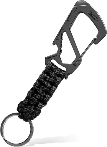 Vista 12 de KeyUnity KC00 Llavero de mosquetón de paracord, cordón de paracaídas 550 Multiherramienta para exteriores, mochilas, hombres y mujeres