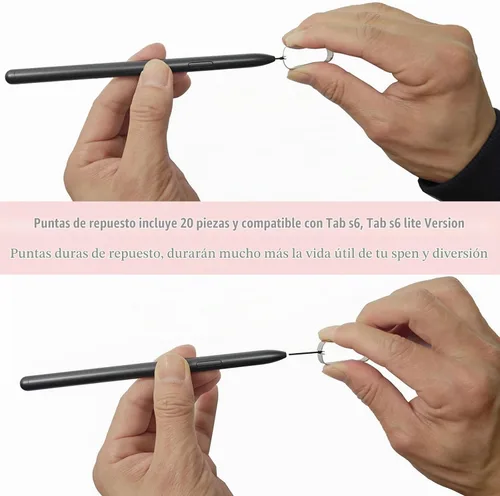 Vista 5 de Paquete de 20 puntas para Galaxy Tab S6, lápiz capacitivo, Tab s6 lite de repuesto para Samsung Galaxy Tab S6, tab s6 lite (negro 20)