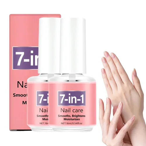Vista 7 de Esmalte de uñas de secado rápido, aceite de queratina 7 en 1 para el cuidado de uñas de secado rápido, aceite de fortalecimiento de uñas de secado