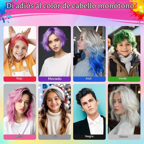 Vista 4 de Spray de color gris para el cabello – Tinte temporal para mujeres, niños