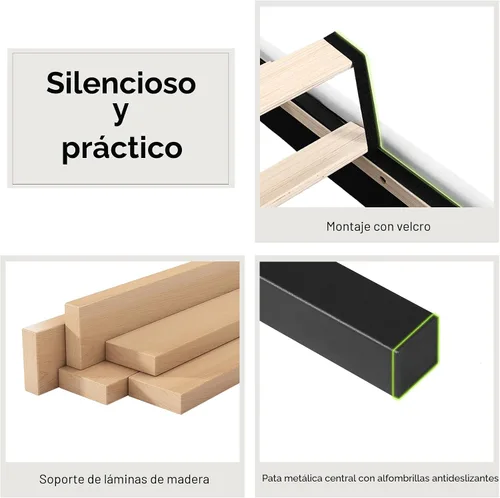 Vista 7 de Feonase Marco de cama de terciopelo tamaño twin con cabecera capitoné con botones, cama tapizada con soporte de listones de madera, no necesita