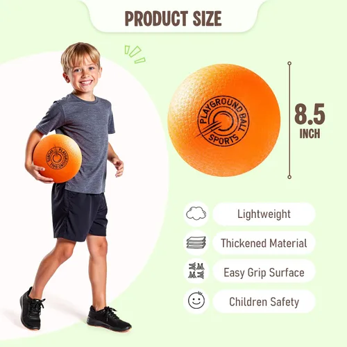 Vista 2 de EVERICH TOY Playground Balls Kickball, 6 or 12 Pack 8.5 Inch 4 Square Ball 8.5" Multicolor Air Touch