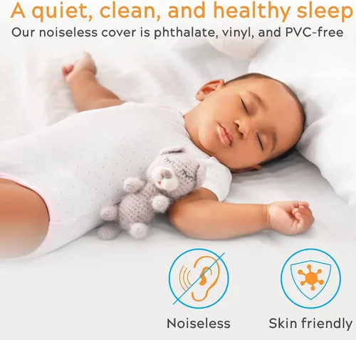 Vista 4 de Sleep Mantra Protector de colchón impermeable, tamaño individual, acolchado, transpirable, silencioso e hipoalergénico, estilo sábana bajera