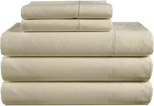 Vista 410 de LANE LINEN - Sábanas individual 100% algodón egipcio suave, cómodo y grueso de calidad de hotel, costuras reforzadas totalmente elásticas, sin