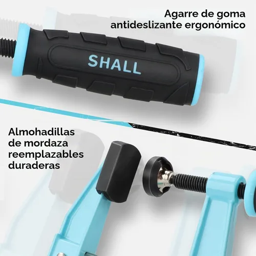 Vista 6 de SHALL Juego de abrazaderas de barra de acero de 6 pulgadas, paquete de 4 abrazaderas F de liberación rápida de servicio medio, límite de carga