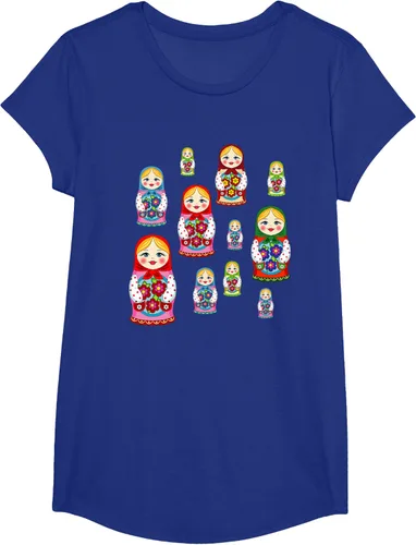 Vista 23 de Rusia - Camiseta de juguete retro para niños, diseño de muñecas rusas