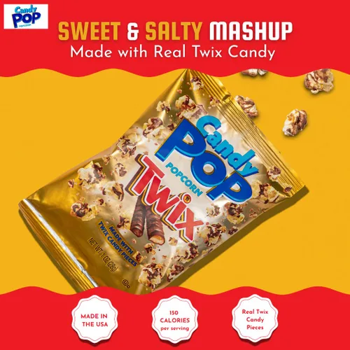 Vista 3 de Candy Pop TWIX Palomitas de maíz recubiertas de caramelo (bolsas de 5.25 onzas, 1 paquete)