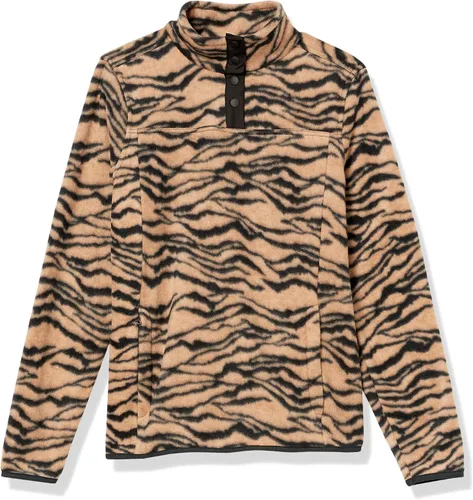 Vista 5 de Tienda Essentials - Chaqueta de forro polar, de corte holgado, con cuello alto y bolsillos para mujer