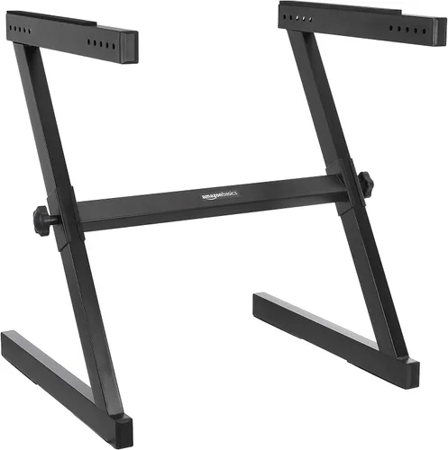 Vista 6 de Amazon Basics Soporte resistente para teclado y piano, ajustable de alta resistencia, diseño en forma de X adaptable a la altura, negro