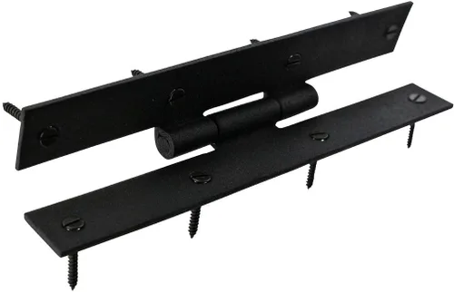 Vista 7 de Renovators Supply Manufacturing H - Bisagras de gabinete de cocina de hierro forjado negro de 7 pulgadas con tornillos