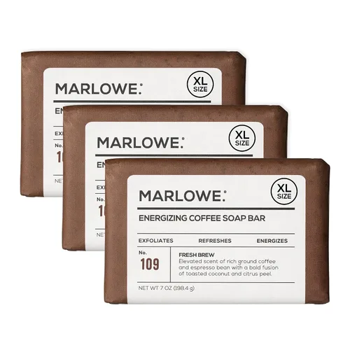 Vista 11 de Marlowe. Barra de jabón facial y corporal de carbón No.106 Charcoal soap bar detoxifies and deeply cleanses while leaving skin smooth and