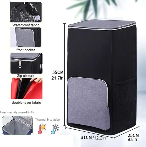 Vista 2 de Bolsa para carrito de compras, bolsa de repuesto para carro, capa interior de película de aluminio plateado, bolsa de almacenamiento impermeable