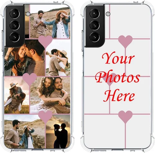 Vista 9 de Funda de teléfono personalizada para Samsung Galaxy S21 [no compatible con S21 Ultra], funda de TPU suave con parachoques ultradelgada, collage