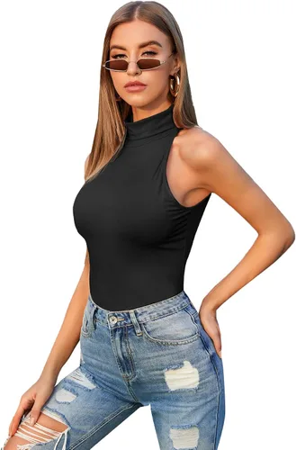 Vista 4 de Verdusa Camiseta sin mangas con cuello de tortuga para mujer