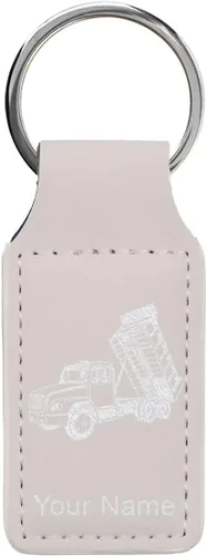Vista 35 de LaserGram Llavero rectangular, camión volquete, grabado personalizado incluido