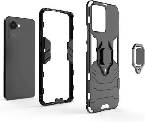 Vista 4 de Funda para Oppo Realme C30 4G, soporte magnético para coche para Oppo Realme C30 4G RMX3581 Case Negro