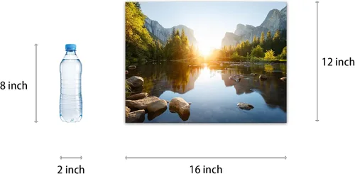 Vista 5 de SKASNFAI Arte de Pared en Lienzo del Parque Nacional, Pintura de Paisaje Natural de Montaña, Arte Enmarcado para Decoración del Hogar, para Sala